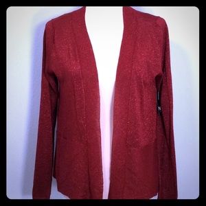 New Directions Metallic Red Lightweight Cardigan